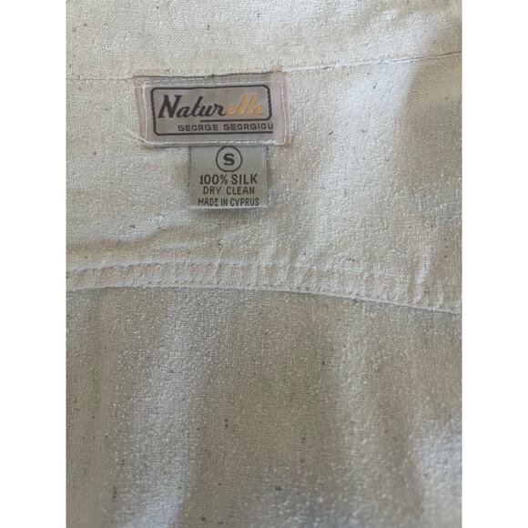 NATURELLE George Georgiou Raw Silk Oversized Unlined Cream Jacket Blazer Sz S - Picture 6 of 8